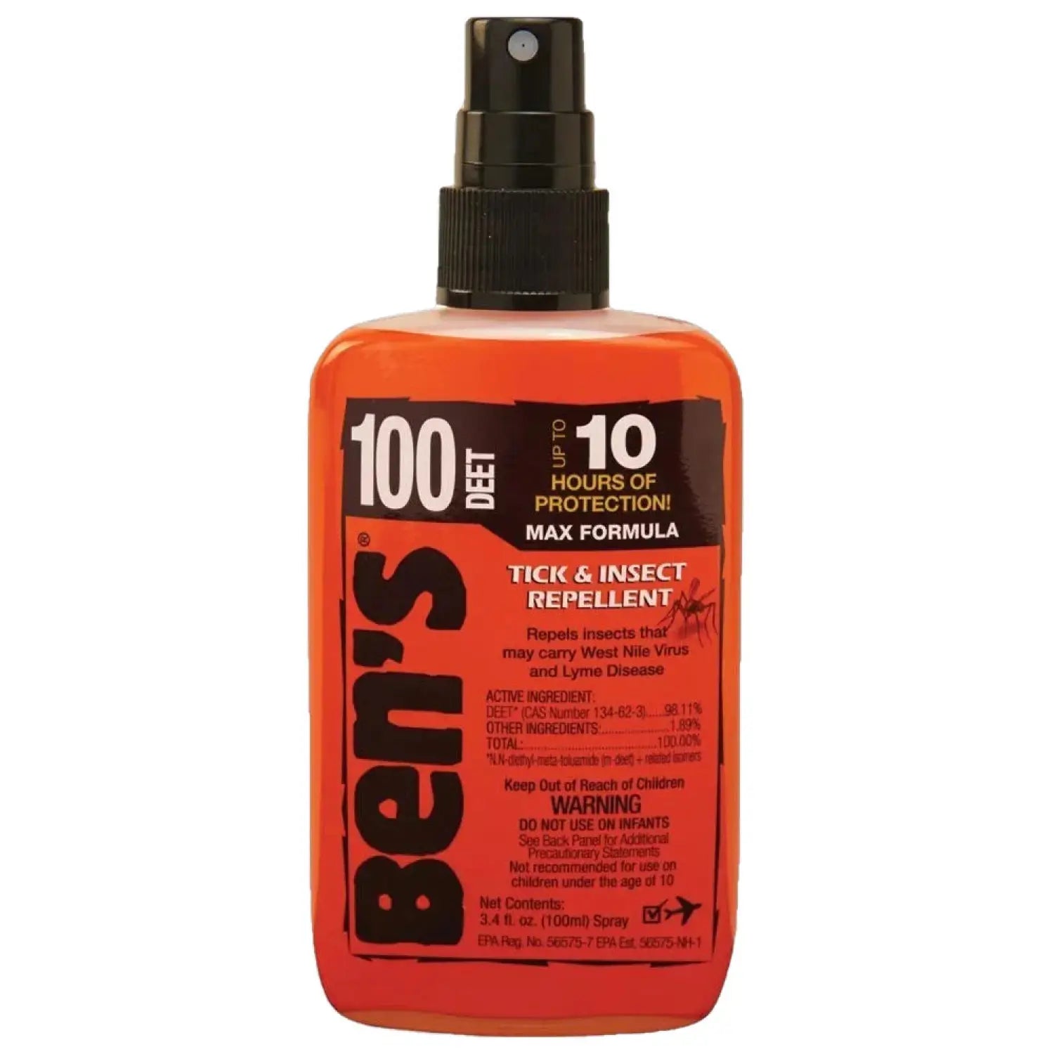 Ben's Max Insect Repellent, front view of bottle