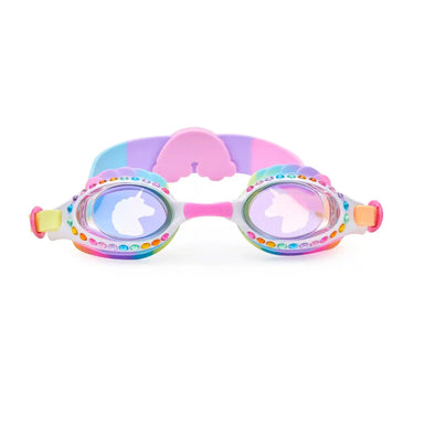 Bling2o Kid's Eunice the Unicorn Swim Goggles in Rainbow Unicorn, front view 