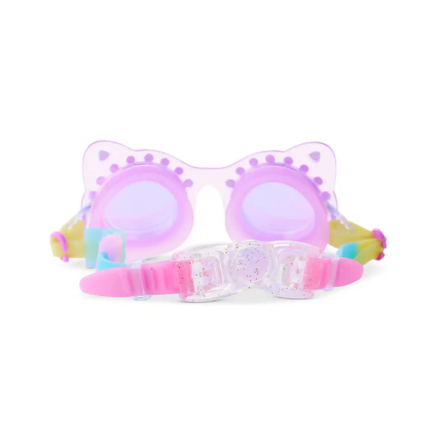 Bling2o Kid's Frosted Feline Swim Goggles in Purrfect Purple, back view