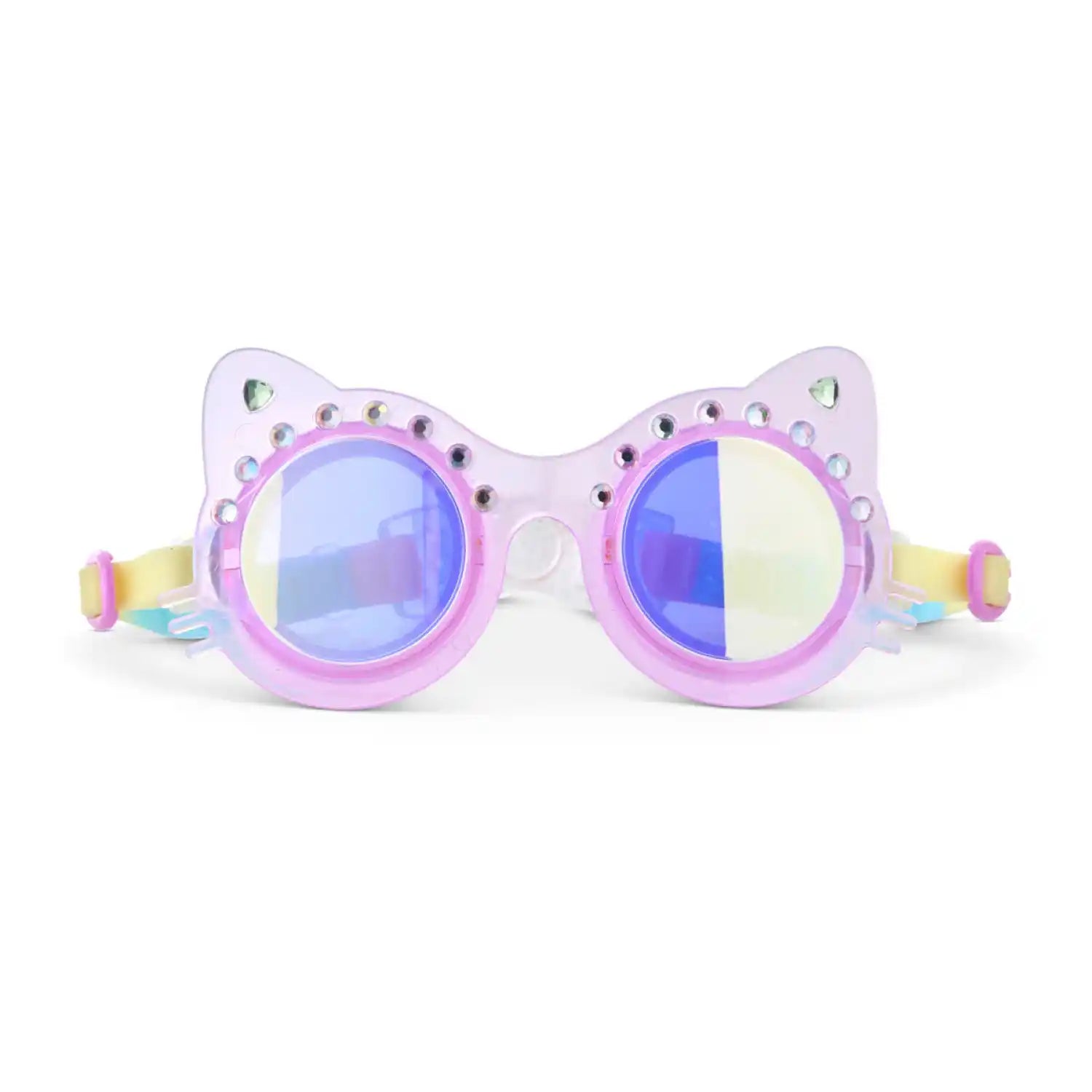 Bling2o Kid's Frosted Feline Swim Goggles in Purrfect Purple, front view