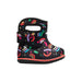 Baby BOGS II Rainbow Fun Boots in black multi, side view