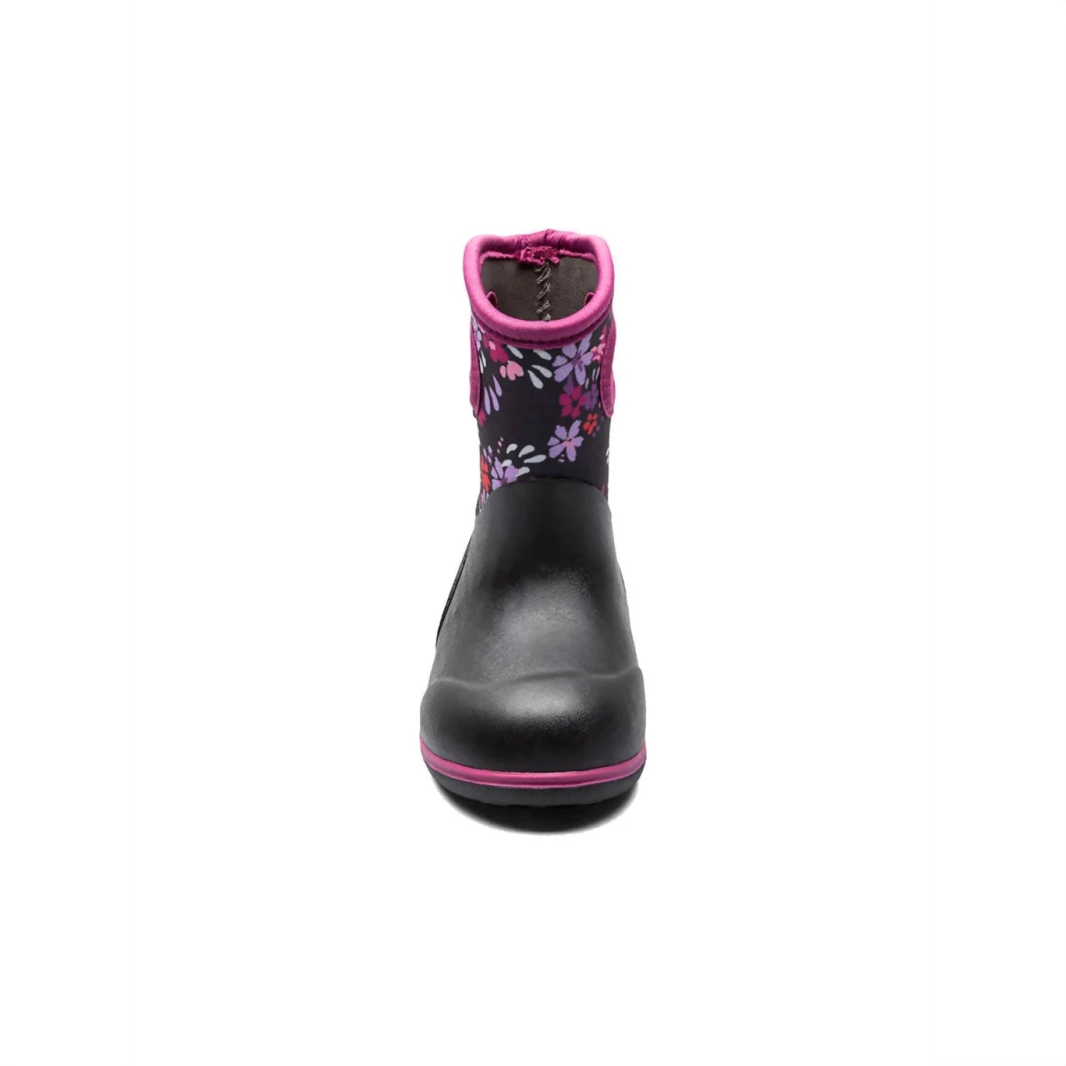 BOGS Baby Classic Water Garden Boots in black multi print, front view