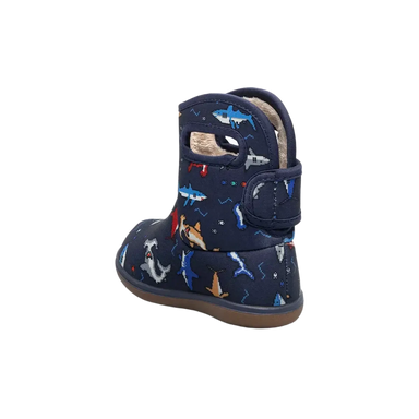 BOGS Baby Bogs II - Pixel Shark in Navy Multi, back view 