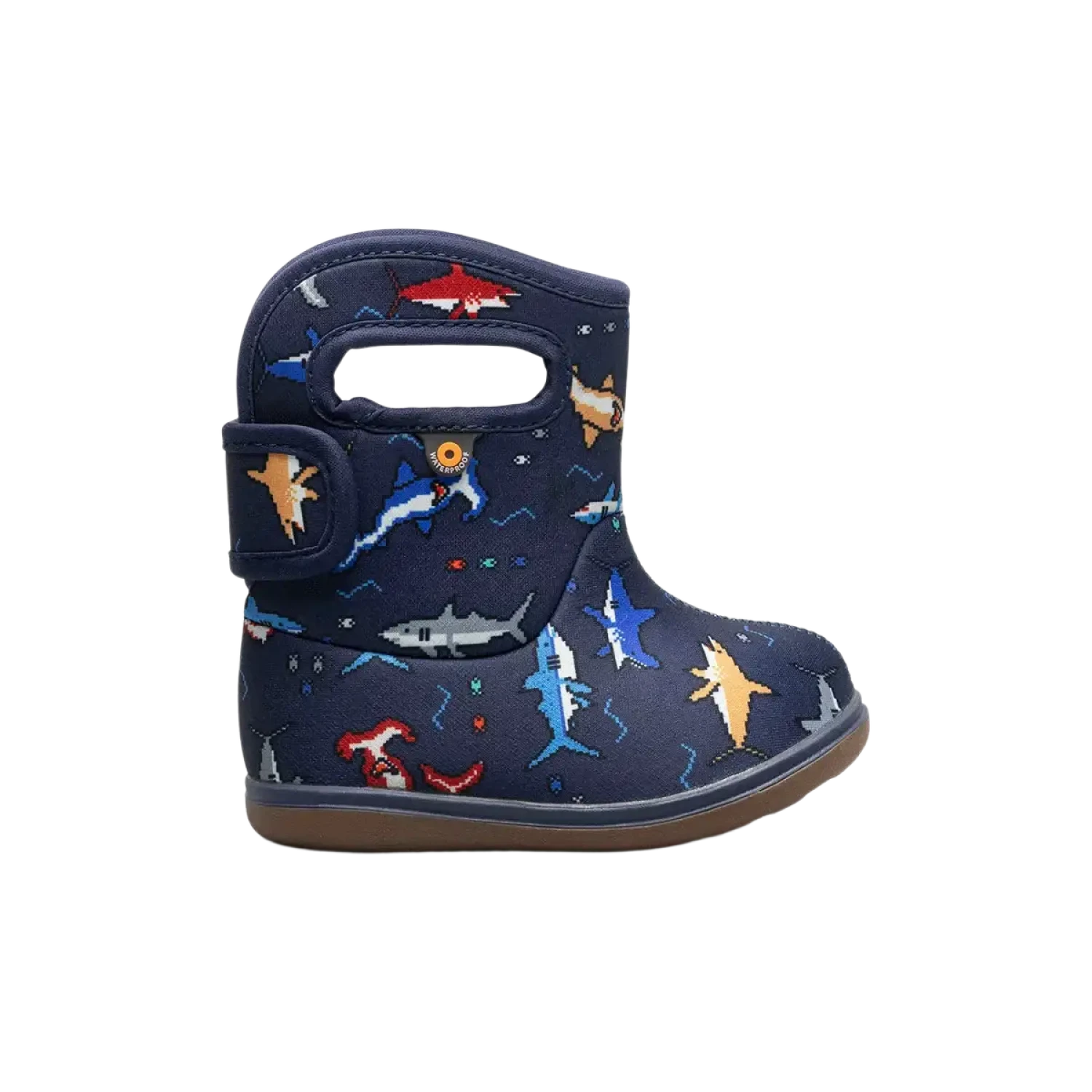 BOGS Baby Bogs II - Pixel Shark in Navy Multi, side view