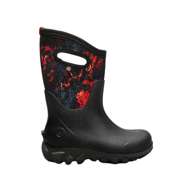 BOGS Kid's Classic Seamless Acid Camo in Black Multi, side view