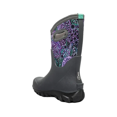 BOGS Kid's Classic Seamless Dandelion in Dark Grey Multi, back view 