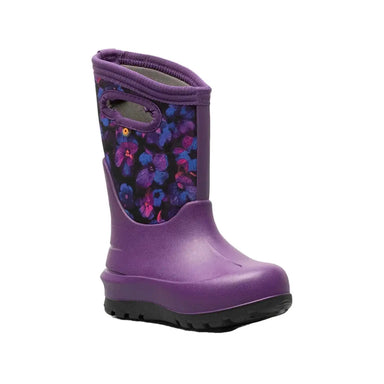 BOGS K's Neo Classic Petals, Purple Multi, front and side view 