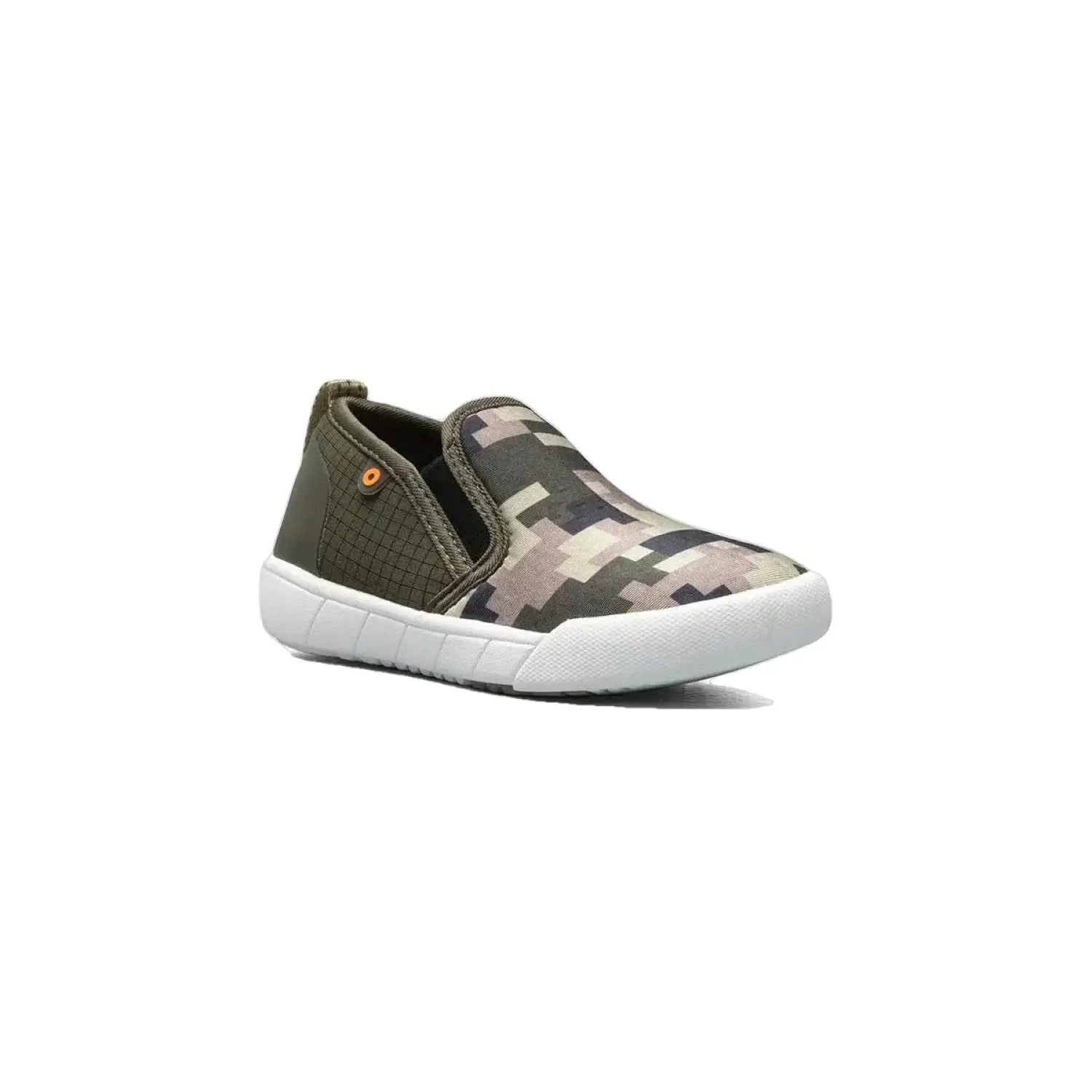 BOGS K's Kicker II Slip On, Army Green, front and side view 