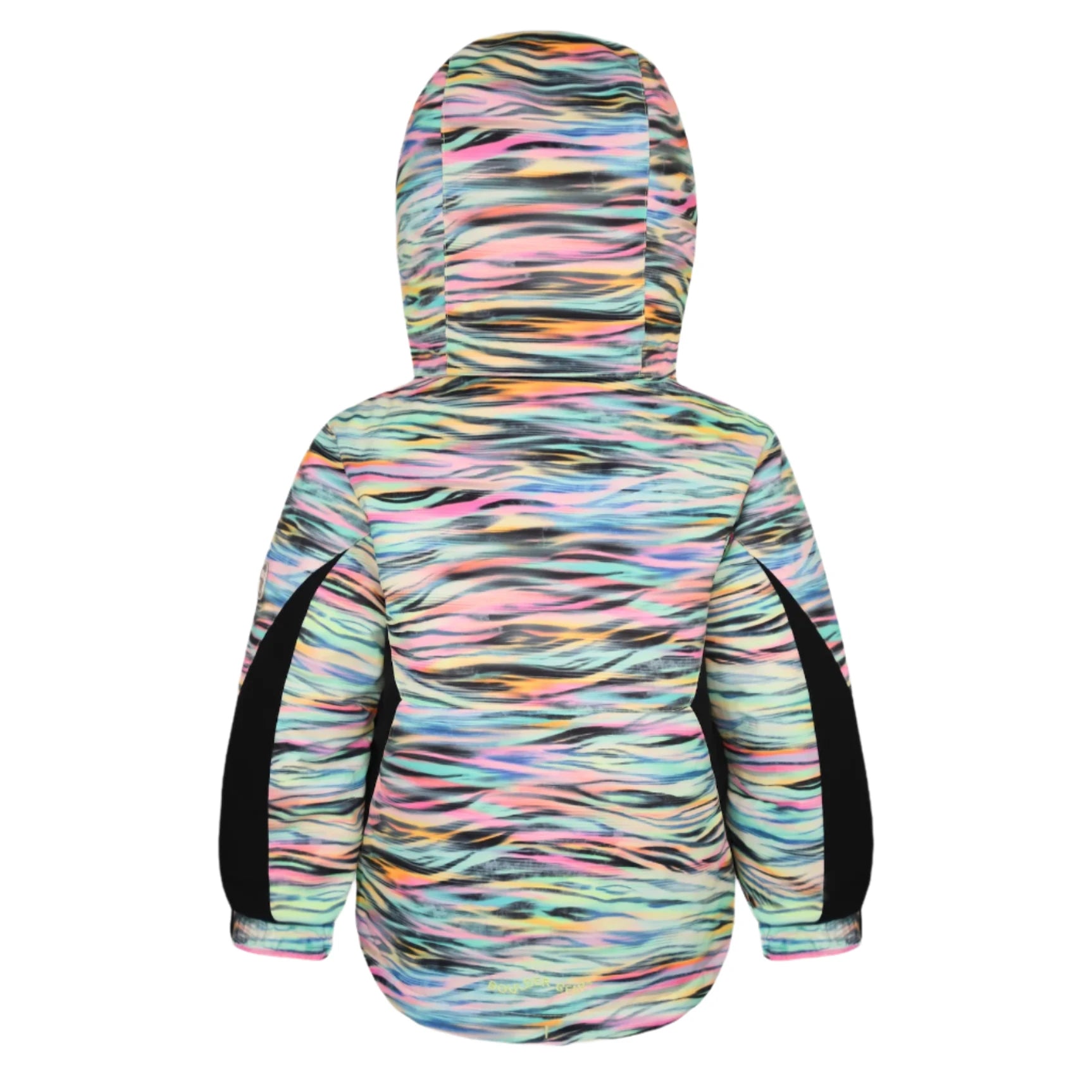 boulder gear girls Candice jacket in rhythm prism back flat view