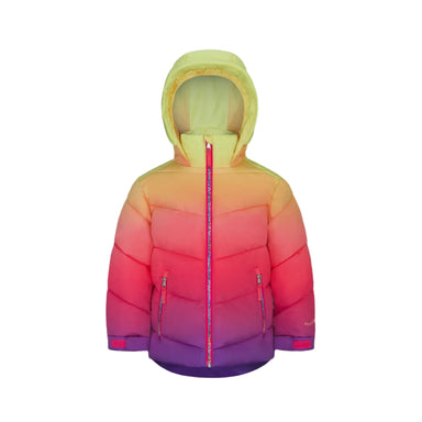 boulder gear girls penny jacket in pink ombre front flat view