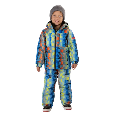 Boulder Gear Boy's Dansby Jacket in summer camp, on model front view