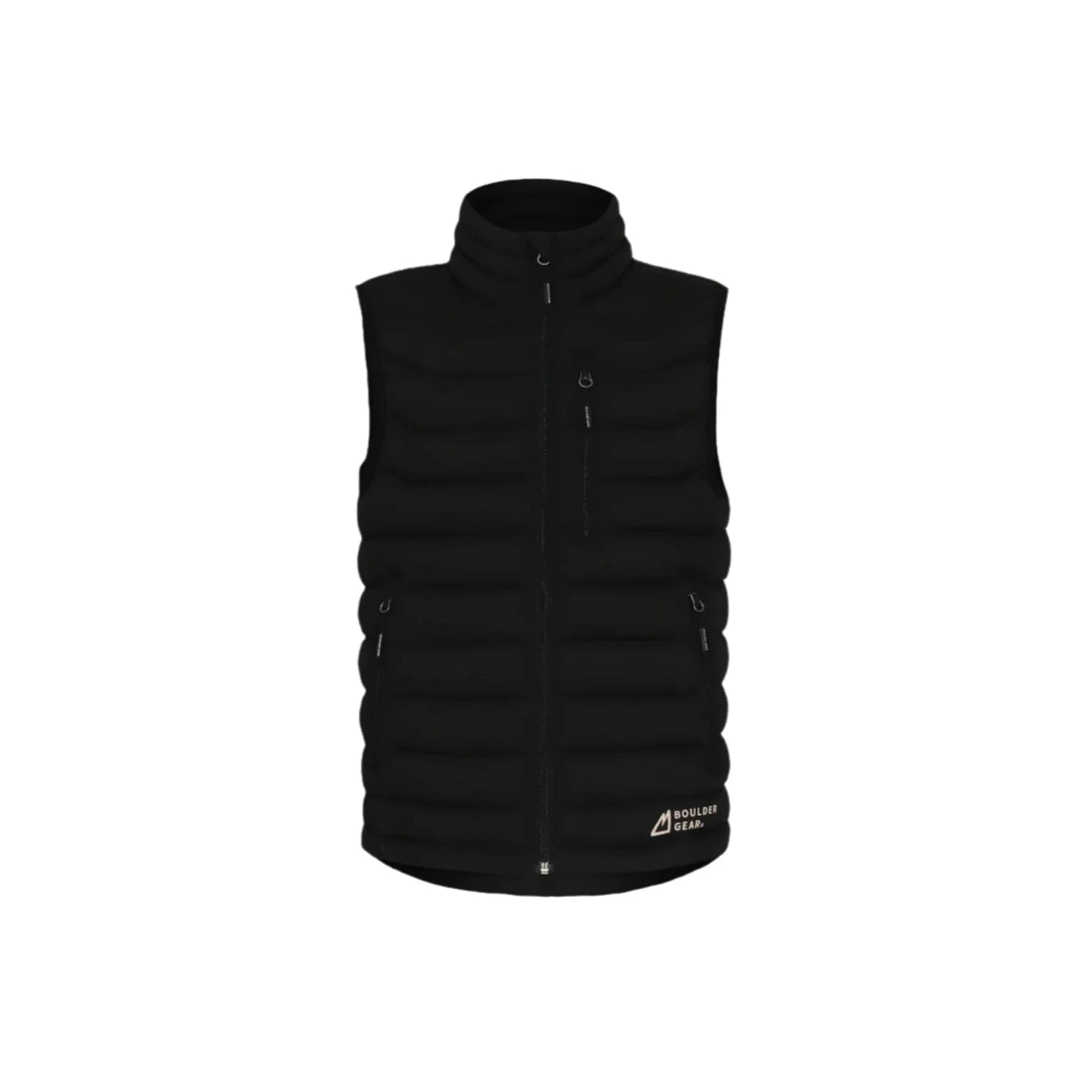 Boulder Gear K's Sawyer Puffy Vest, Black, front view flat