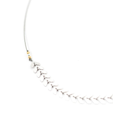 Bronwen Cascade Necklace 16" Silver Detail