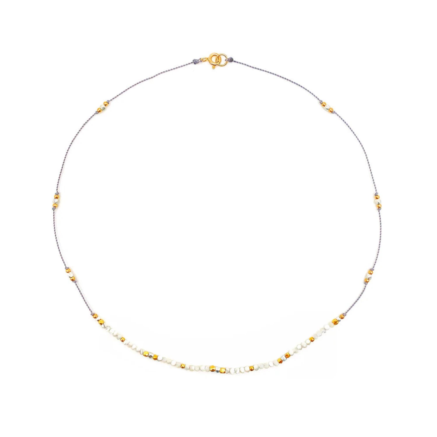 Bronwen Journey Necklace 16" shown in the Mother of Pearl option.