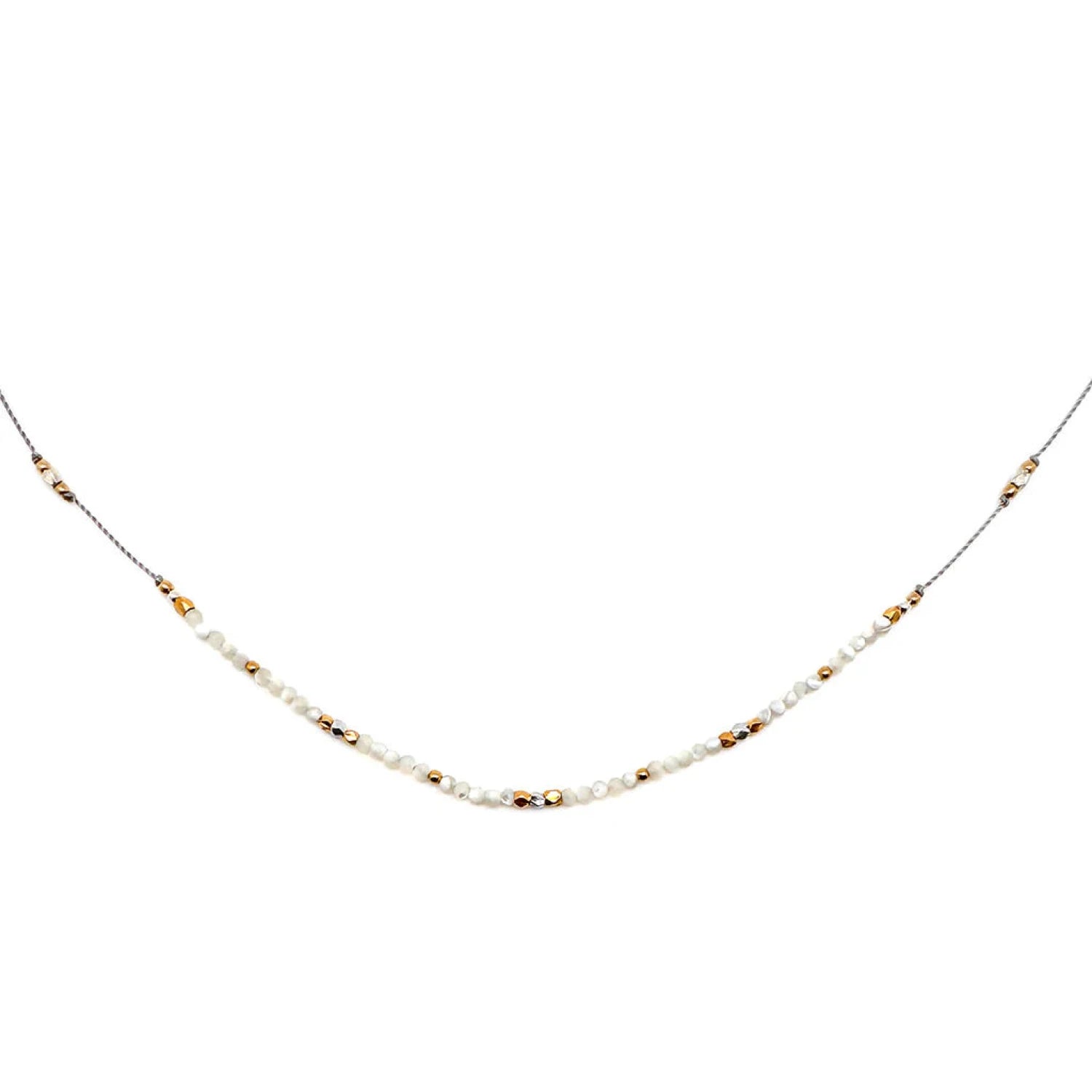 Bronwen Journey Necklace 16" shown in the Mother of Pearl option.