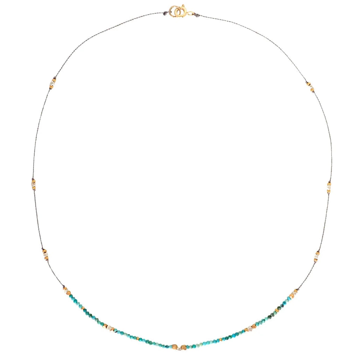 Bronwen Journey Necklace 16" shown in the Turquoise option.