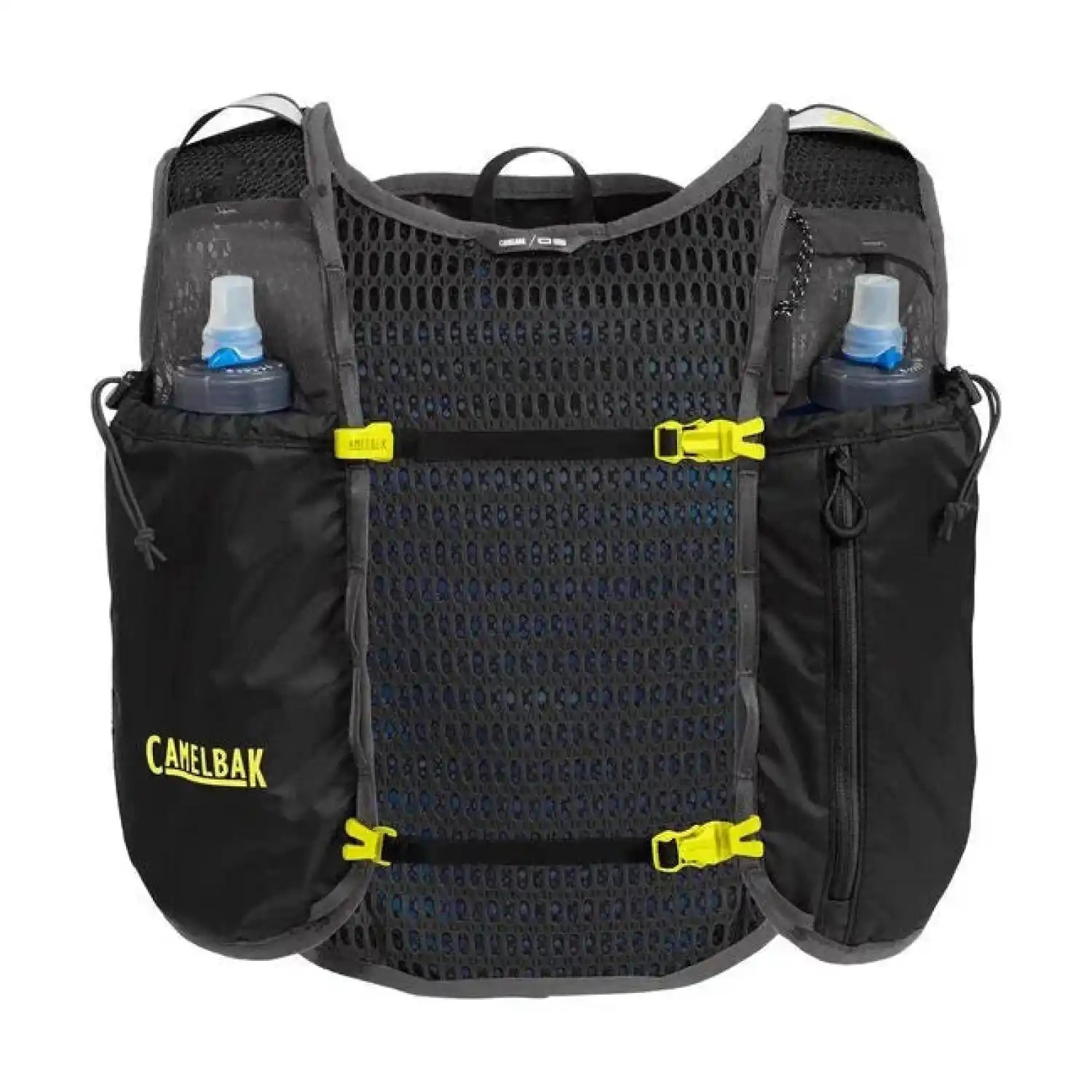 Camelback Circuit™ Run Vest with Crux® 1.5L Reservoir, Black Saftey Yellow, back view 