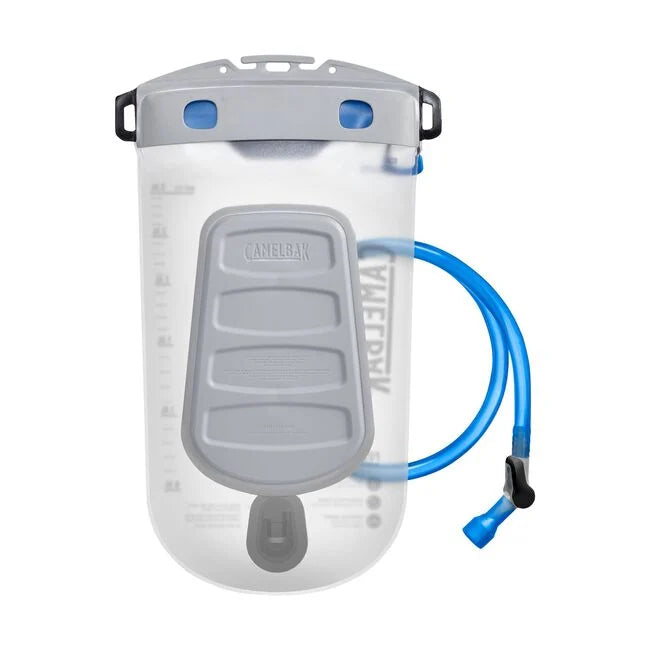 camelbak fusion 3l reservoir with tru zip in clear back tube view