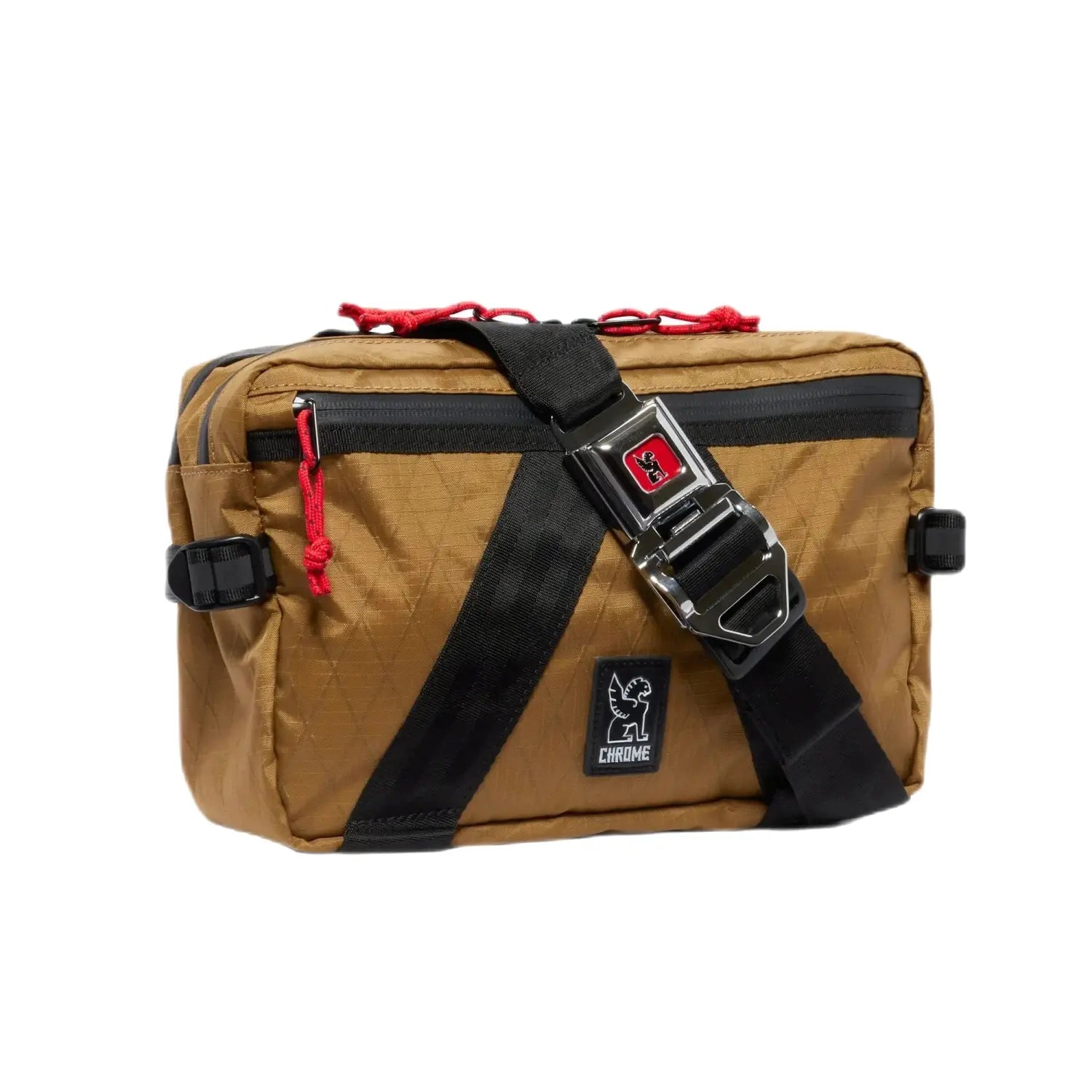 Chrome Industries Tensile Sling Bag shown in the Amber-X color option. Front view angle.