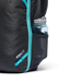 Cotopaxi Allpa 28L Travel Pack in del dia dark, water bottle pocket view