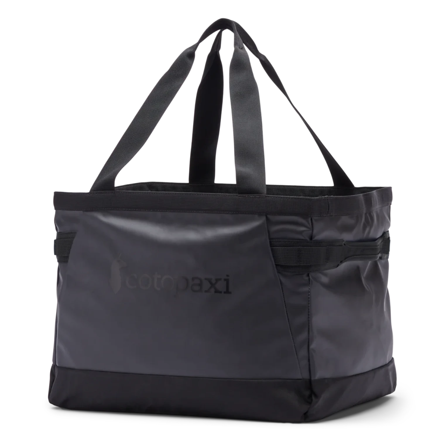 Cotopaxi Allpa 30L Gear Hauler Tote in black, front side view