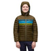 Cotopaxi Kid's Fuego Down Hooded Jacket Life Oak Stripe Model Hood