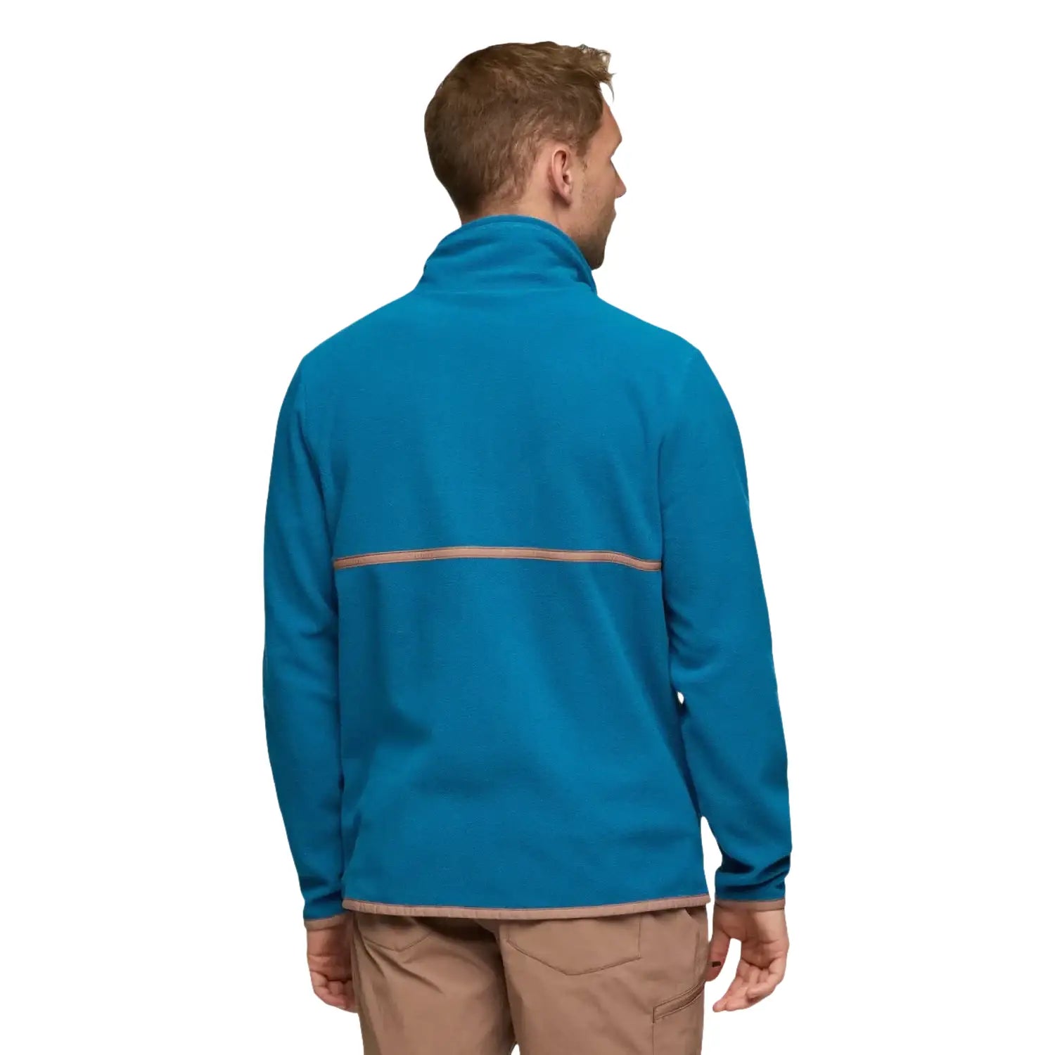 Cotopaxi Men's Amado Fleece Pullover in lake, on model back view