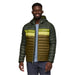 cotopaxi mens fuego hooded down jacket in woods/live oak front model view