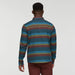 Cotopaxi Men's Quedo Flannel Shirt shown in the Abyss Stripes color option, back view. 