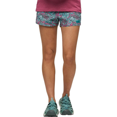 Cotopaxi Women's Brinco 3in Print Short shown in the Sangria/Coastal color option. Front view, model.