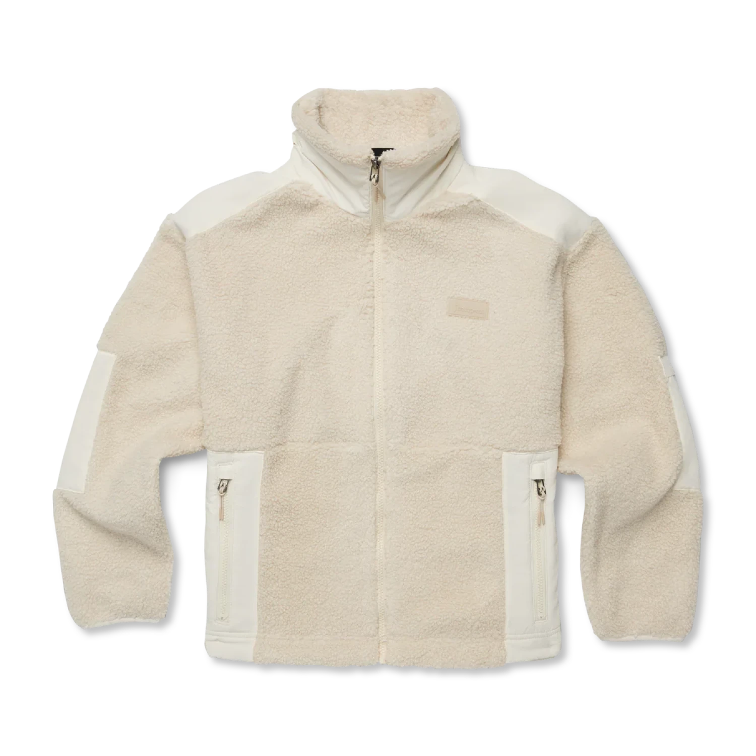 Cotopaxi Women's Bacano Fleece Jacket in cream & bone, flat front view