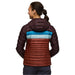 Cotopaxi Women's Fuego Hooded Down Jacket, Coffee/Rusty. Back view.