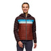 Cotopaxi Women's Fuego Hooded Down Jacket, Coffee/Rusty. Front view.