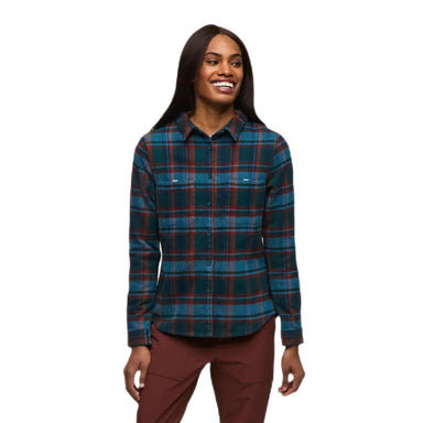 Cotopaxi Women's Mero Organic Flannel Abyss Plaid Model Front
