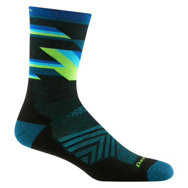 Darn Tough Men's Bolt Micro Crew Ultra-Lightweight Running Socks in Black, side view