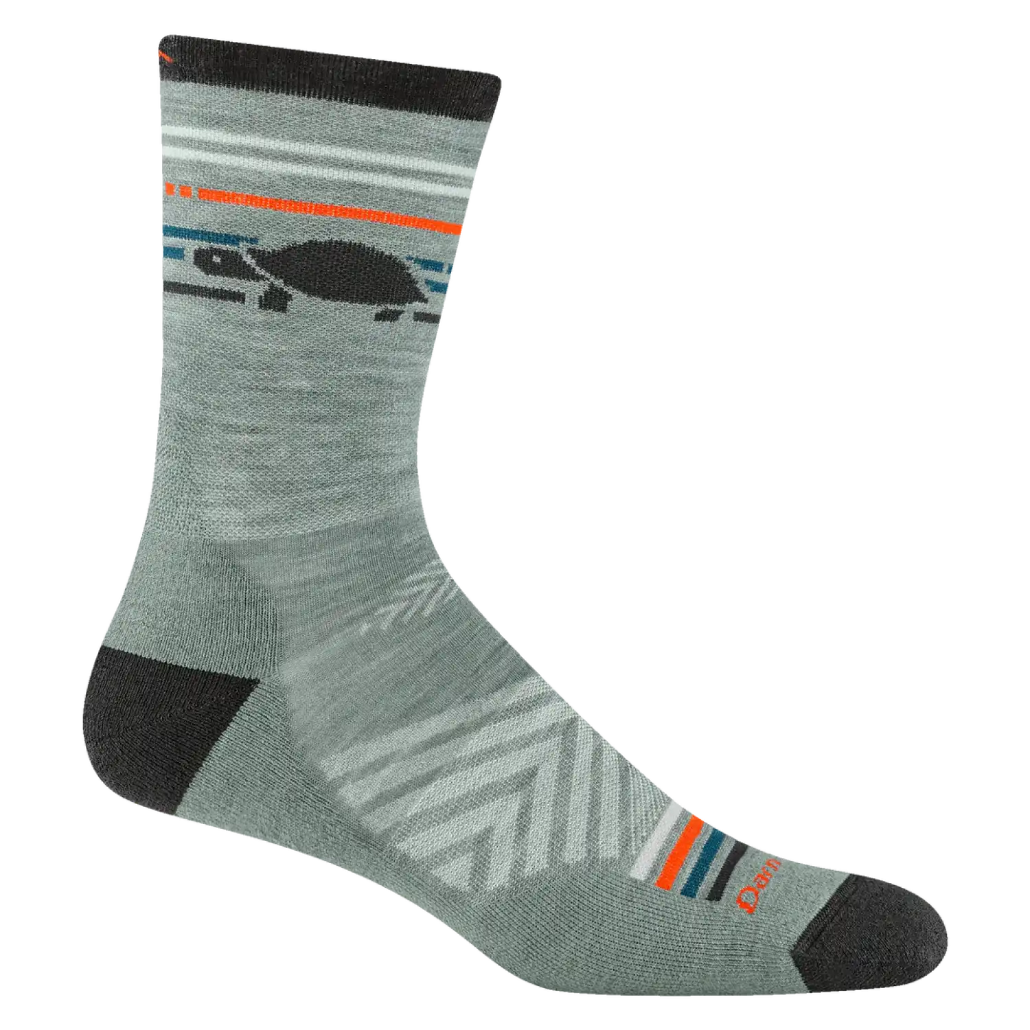 Darn Tough Men's Pacer Micro Crew Ultra-Lightweight Running Sock in Seafoam, side view