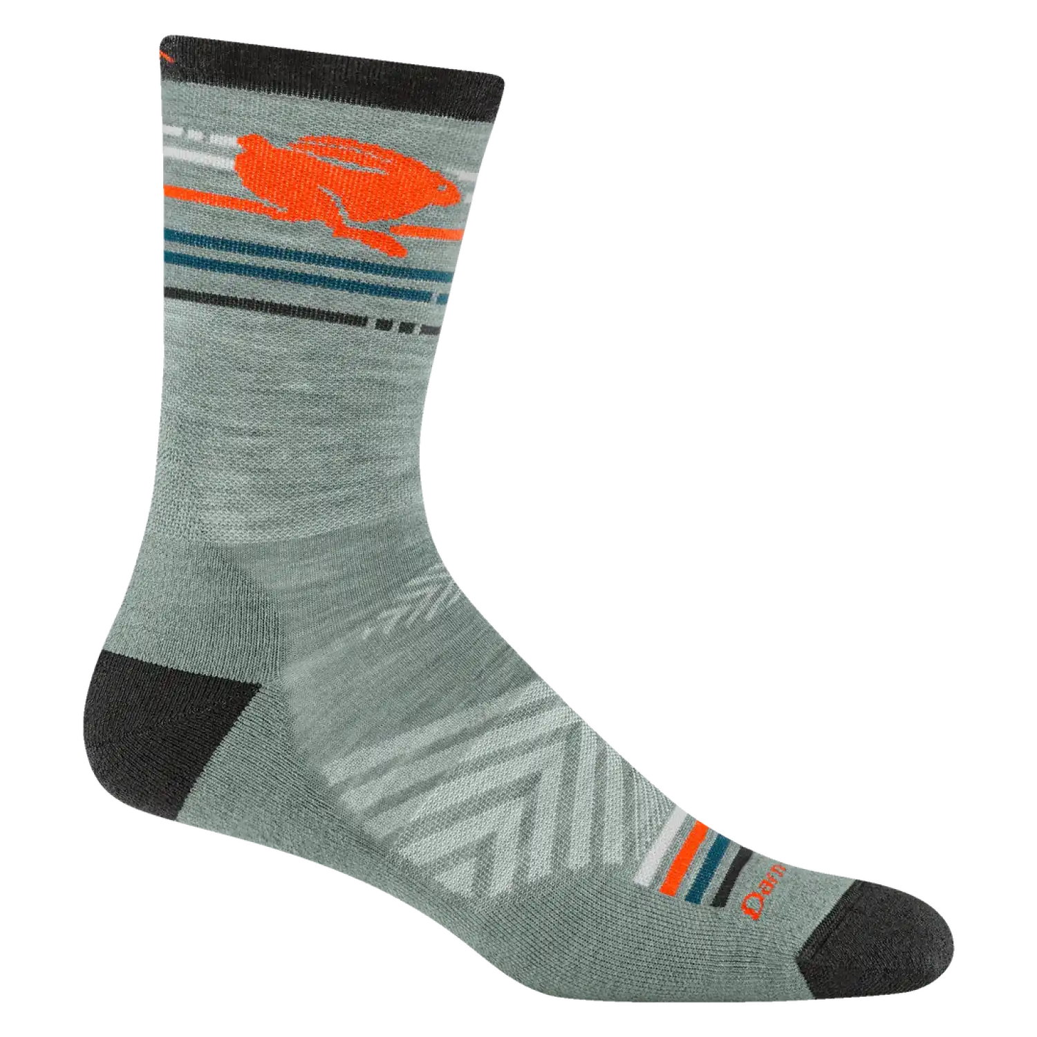 Darn Tough Men's Pacer Micro Crew Ultra-Lightweight Running Sock in Seafoam, side view