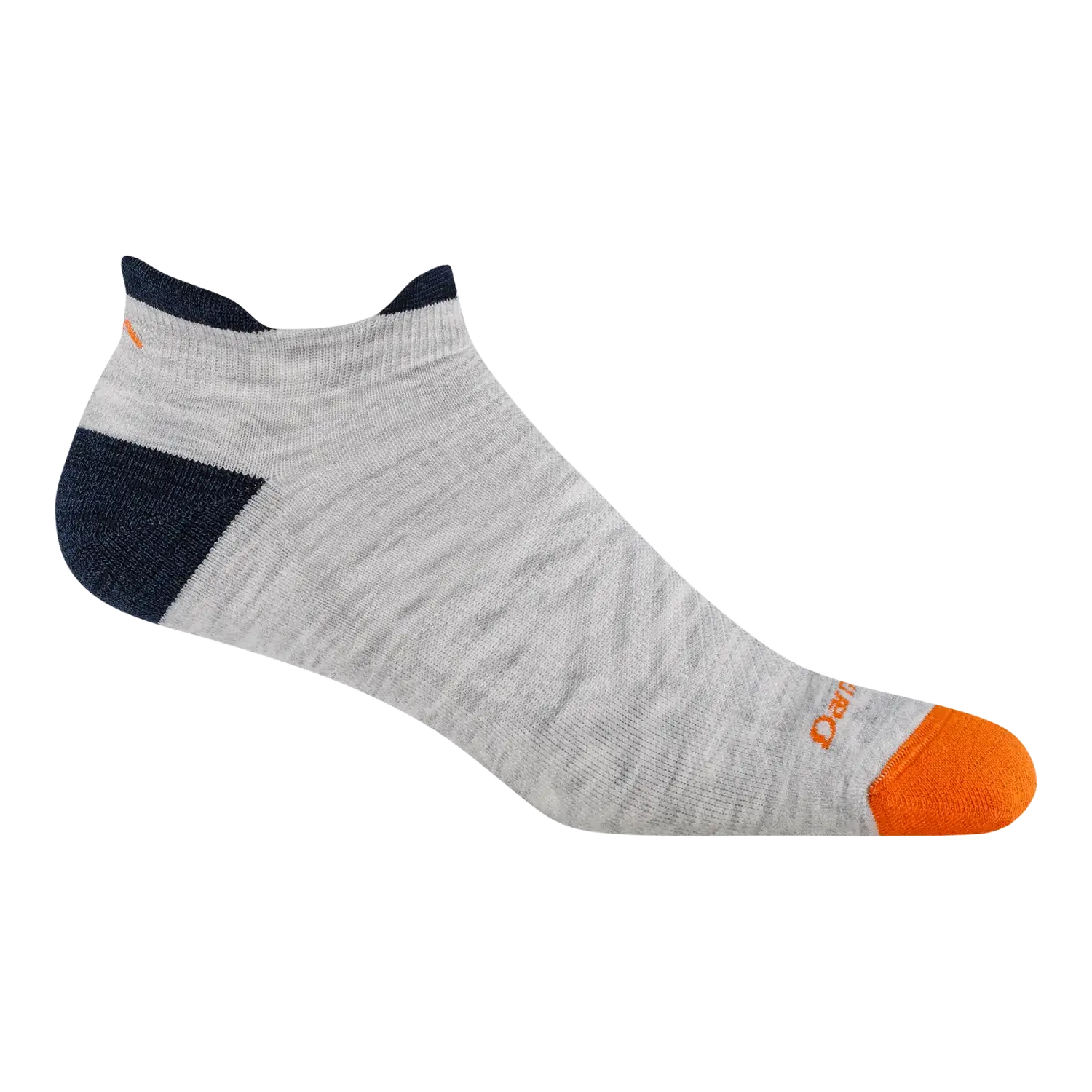 Darn Tough Men's Run No Show Tab Cushioned Ultra-Lightweight Running Socks in Ash, side view  