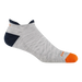 Darn Tough Men's Run No Show Tab Cushioned Ultra-Lightweight Running Socks in Ash, side view  