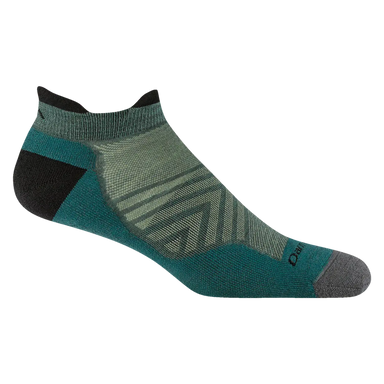Darn Tough Men's Run No Show Tab Cushioned Ultra-Lightweight Running Socks in Teal, side view