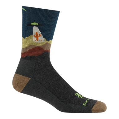 Darn Tough M's Spaced Out Micro Crew Lightweight Hiking Socks in Charcoal, side view 