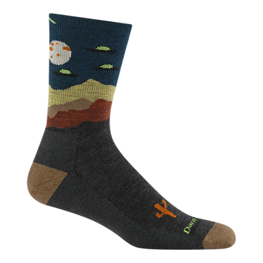 Darn Tough M's Spaced Out Micro Crew Lightweight Hiking Socks in Charcoal, side view 