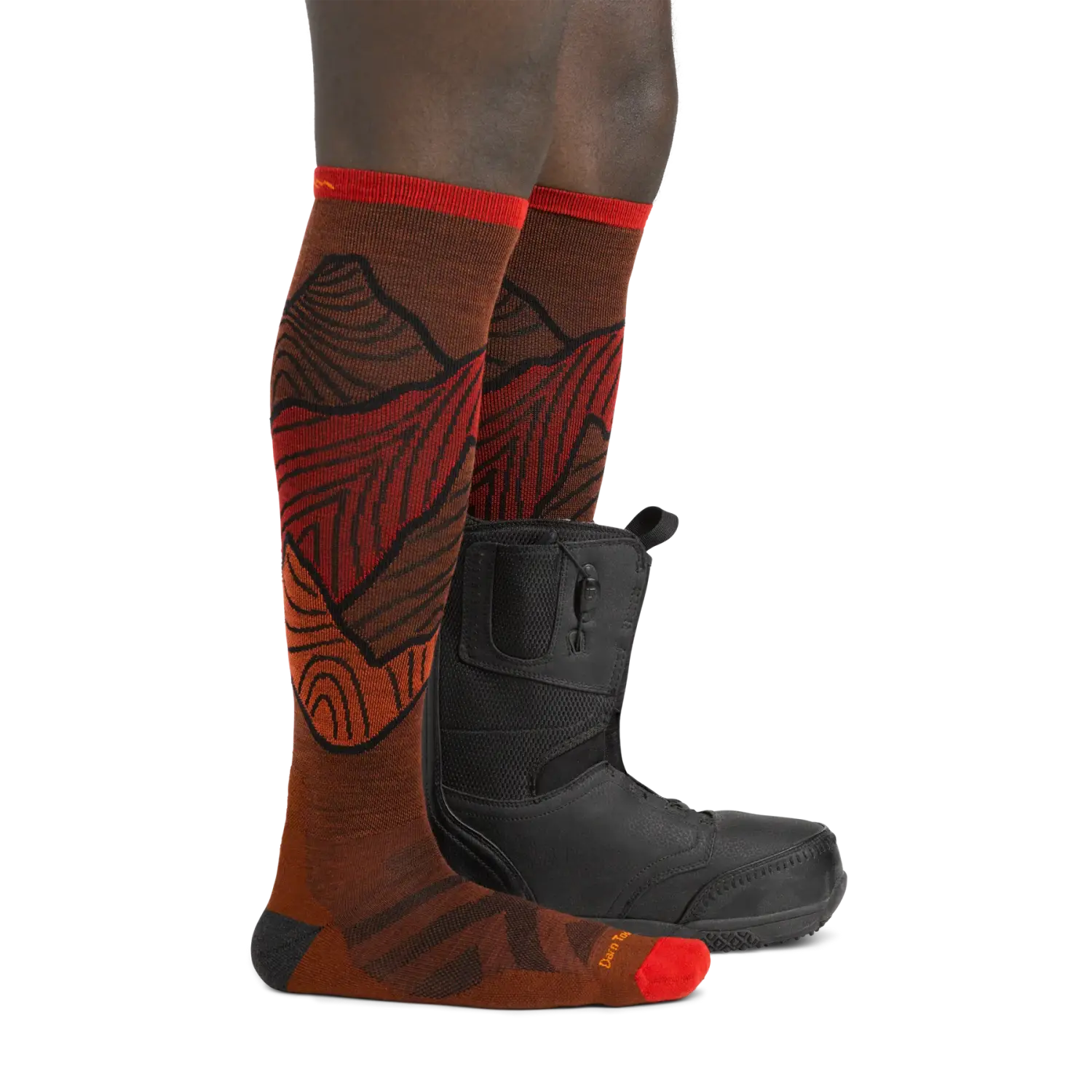 Darn Tough Men's Titan Over-the-Calf Lightweight Ski & Snowboard Sock shown in the Fireball color option