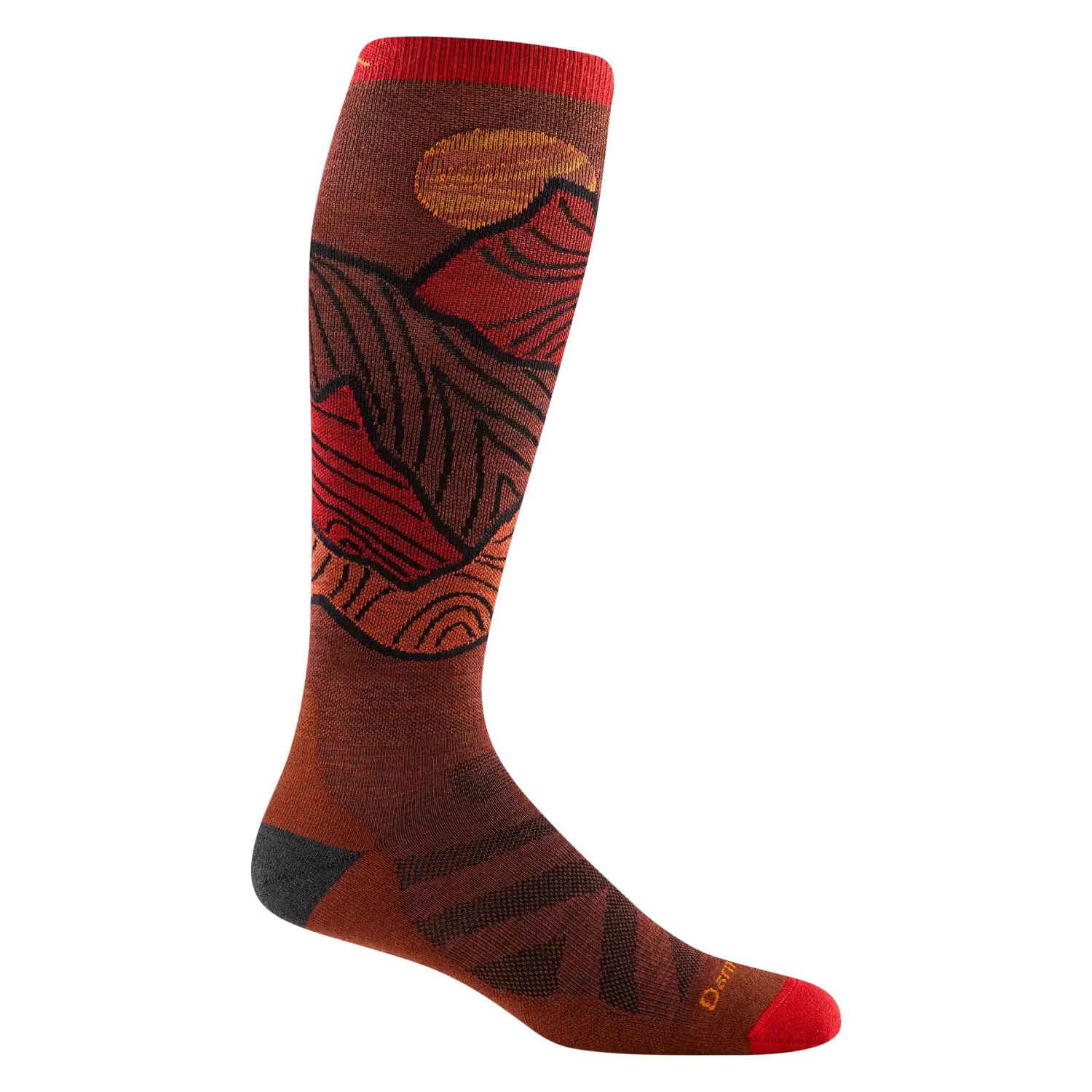 Darn Tough Men's Titan Over-the-Calf Lightweight Ski & Snowboard Sock shown in the Fireball color option