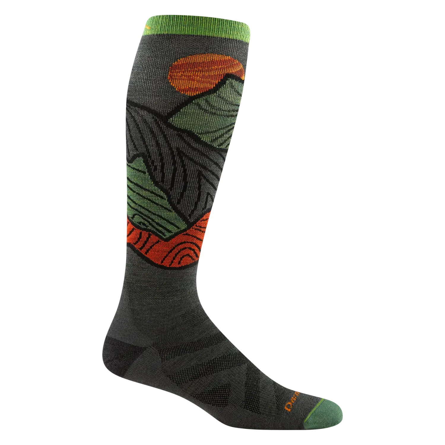 Darn Tough Men's Titan Over-the-Calf Lightweight Ski & Snowboard Sock shown in the Forest color option