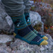Darn Tough Men's Willoughby Micro Crew Lightweight Hiking Socks in Dog Pond, side and top view on model