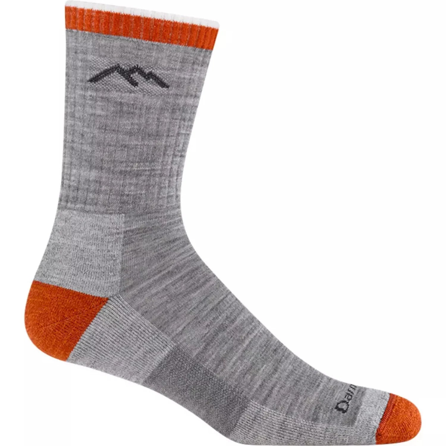 Darn Tough Men's Hiker Micro Crew Midweight Hiking Sock in flint, side view