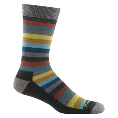  Darn Tough Men's Merlin Crew Lightweight Lifestyle Sock shown in the Charcoal color option.