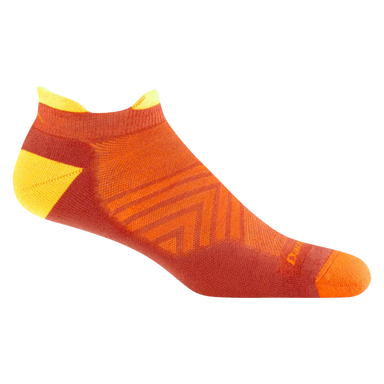 Darn Tough Men's Run No Show Tab Ultra-Lightweight Running Sock shown in the Lava color option.