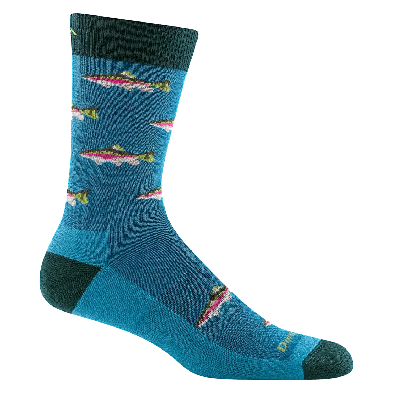 Darn Tough Men's Spey Fly Crew Lightweight Lifestyle Sock shown in the Cascade color option.